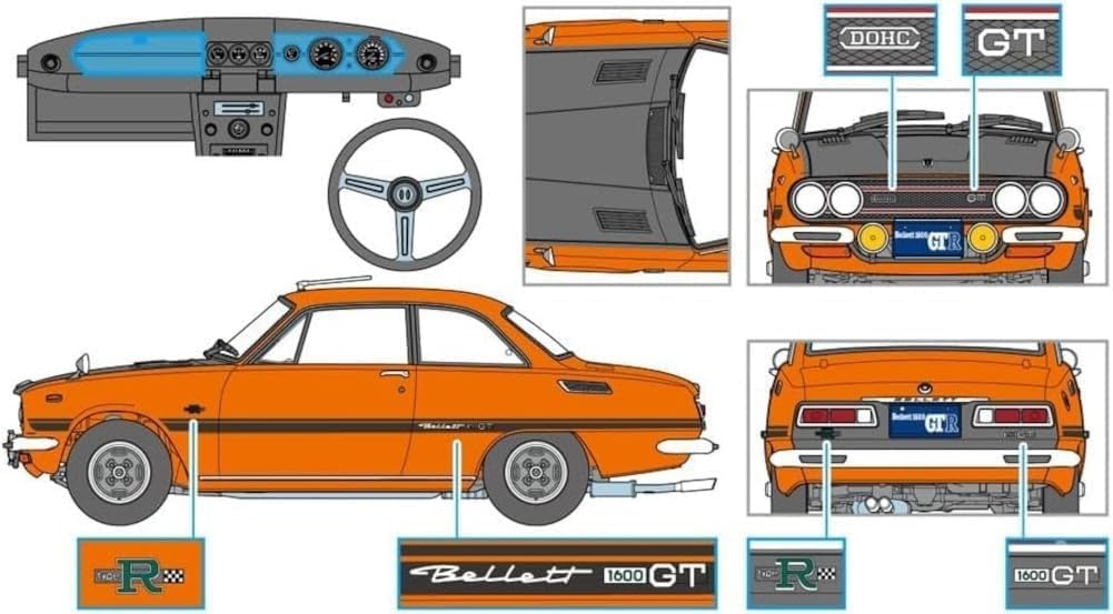 Hasegawa SP649 1/24 Isuzu Bellett 1600GTR Early Version (1969) "Detail Up Version" - BanzaiHobby