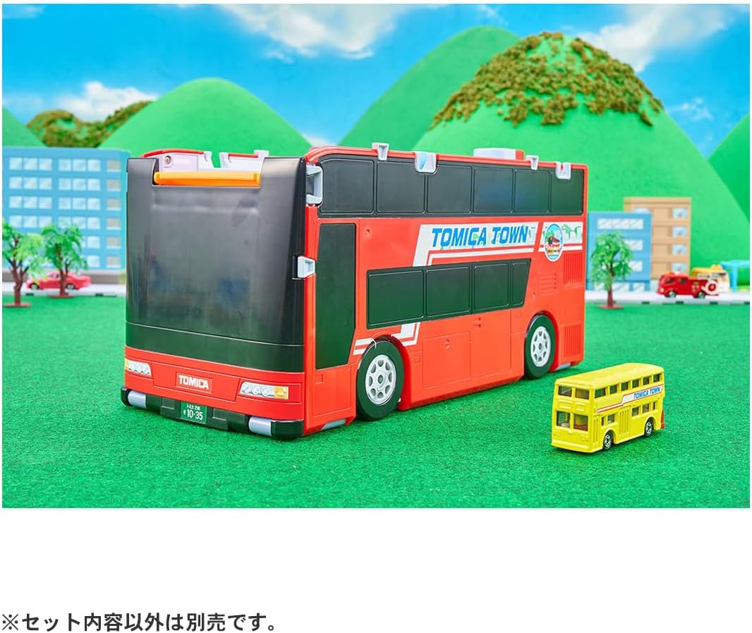 Tomica World Tomica Vehicle Town Big Transforming Double-Decker Bus Rotary (with Tomica)