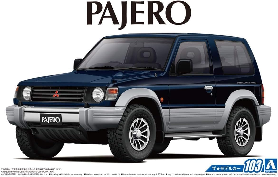 Aoshima 1/24 The Model Car No. 103 Mitsubishi V24WG Pajero Metal Top Wide XR-II 1991 - BanzaiHobby