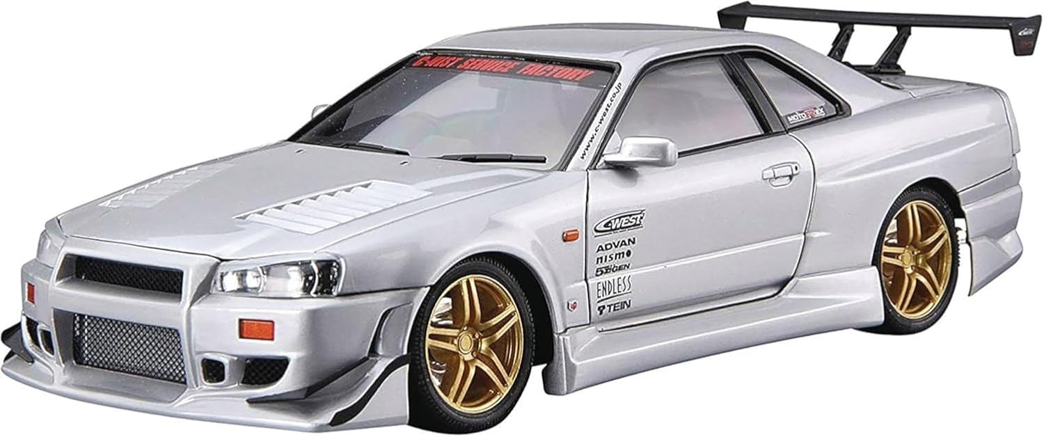 Aoshima 1/24 The Tuned Car Series No.50 Nissan C-WEST BNR34 Skyline GT-R '02