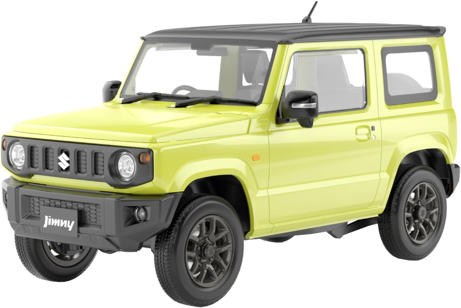 Aoshima 1/24 Raku Plastic Snap Car Series No.03-KY JB64 Jimny 2018 Kinetic Yellow - BanzaiHobby