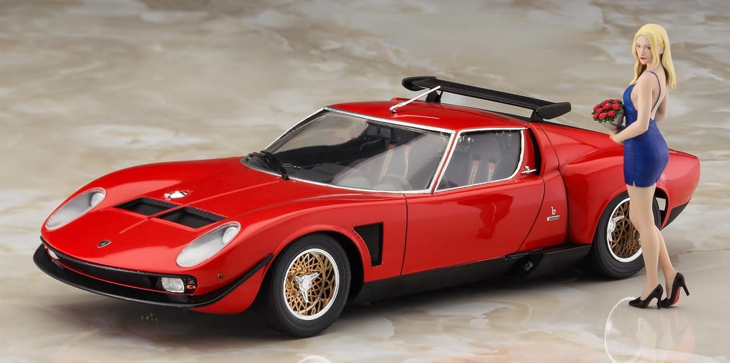 Hasegawa SP679 1/24 Lamborghini Jota SVR with Girl Figure - BanzaiHobby