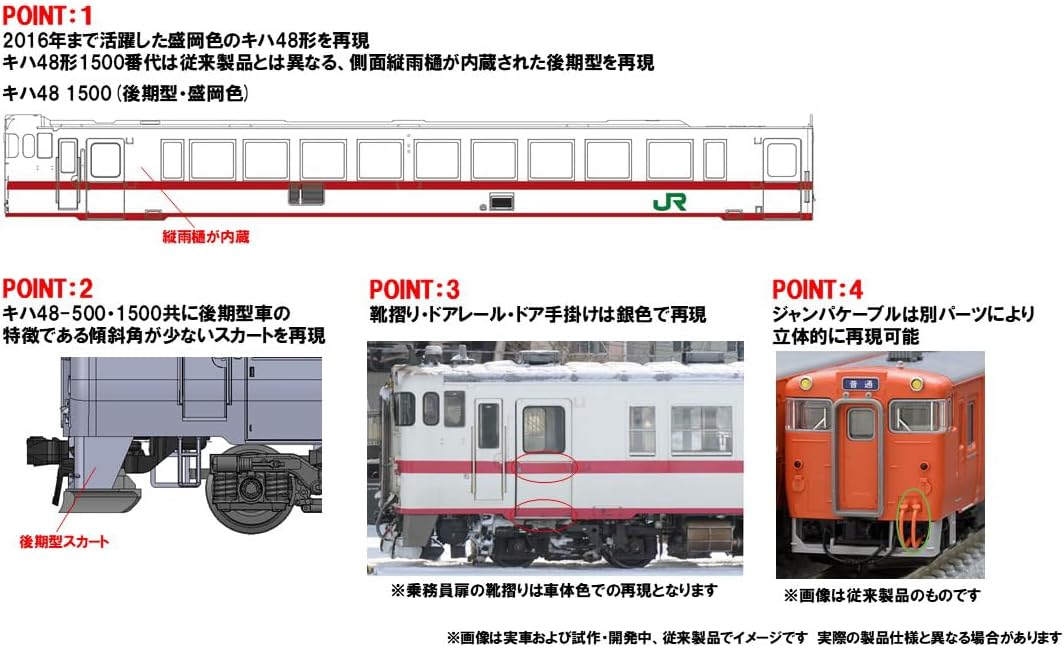 TOMIX 98167 N Gauge JR KIHA 48 500 Series Diesel Car (Morioka Livery) 2 Cars Set