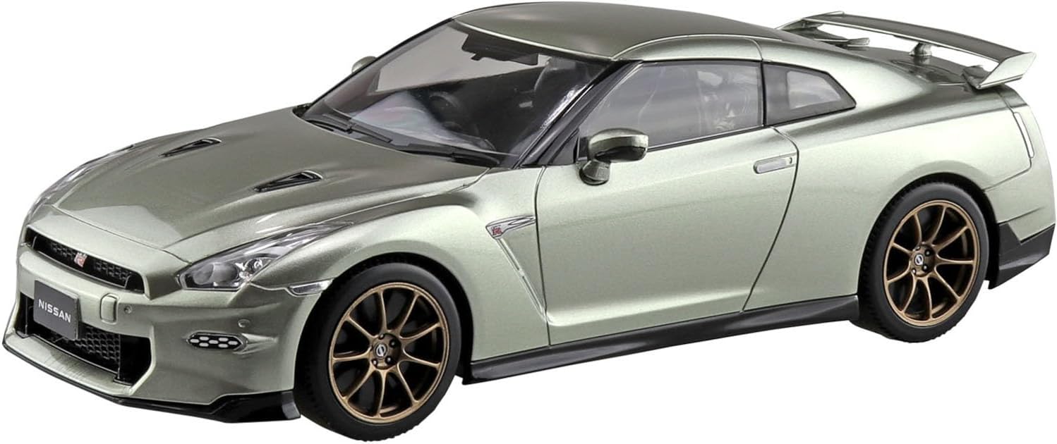 Aoshima 065457 1/32 Bunka Kyozai No. 03-MJ Nissan R35 NISSAN GT-R 2024 Millennium Jade - BanzaiHobby