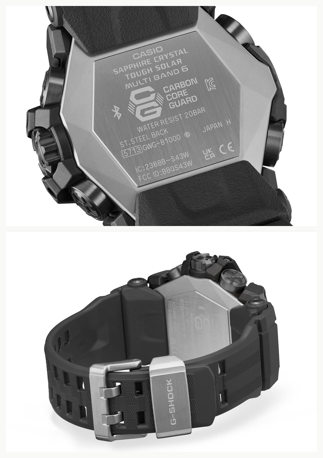[カシオ] 腕時計 ジーショック 【国内正規品】 MUDMASTER 電波ソーラー Bluetooth搭載 サファイアガラス バイオマスプラスチック採用 GWG-B1000EC-1AJF メンズ ブラック - BanzaiHobby