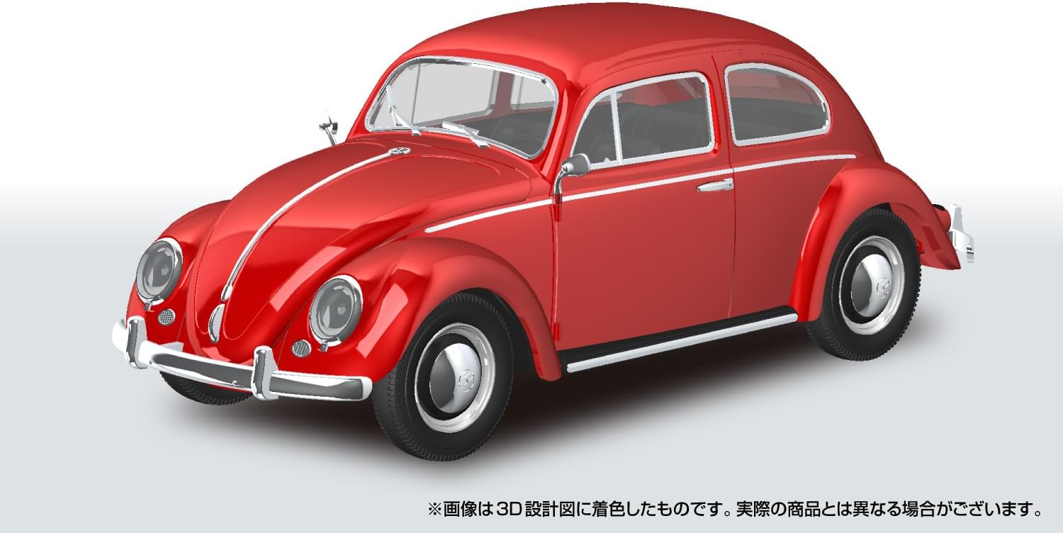 Aoshima 1/32 RakuPla Snap Kit No.20-RR Volkswagen Beetle (Ruby Red)
