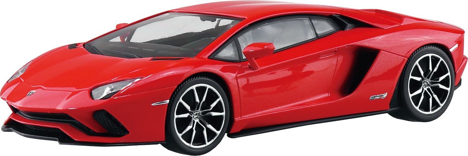Aoshima 068168 1/32 Raku Plastic Snap Kit No.07-PR Lamborghini Aventador S Pearl Red - BanzaiHobby