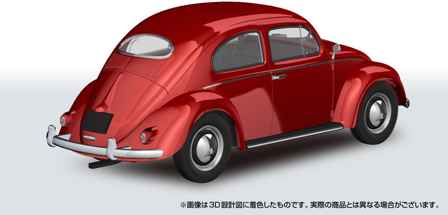 Aoshima 1/32 RakuPla Snap Kit No.20-RR Volkswagen Beetle (Ruby Red)