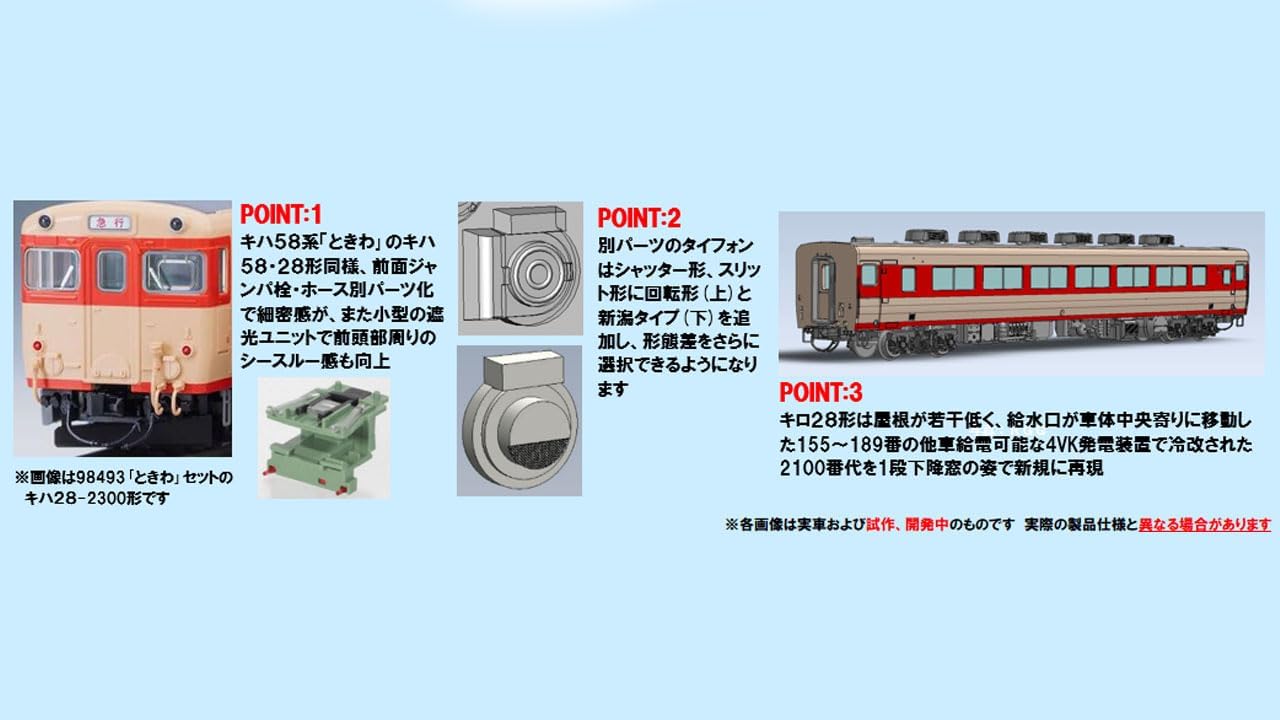 TOMIX 7431 N Gauge JNR Kiha 58-400 Series (Air-Conditioned Modified Car) (T)