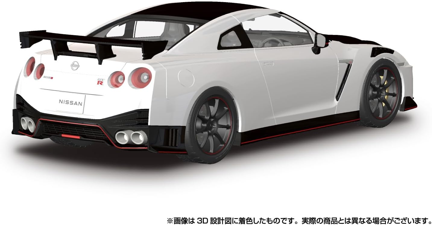 Aoshima 065921 1/24 Raku Plastic Snap Car Series No.02-BW R35 NISSAN GT-R NISMO Special Edition 2022 Brilliant White Pearl