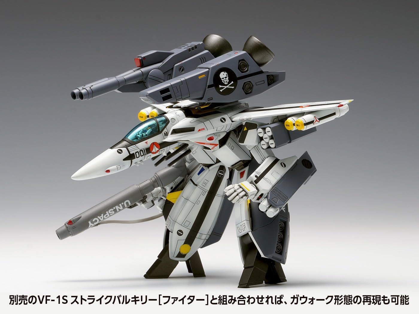 Wave MC-070 1/100 Super Dimension Fortress Macross VF-1S Strike Valkyrie Battroid, Teruki Ichijo/Roy Fokker Machine