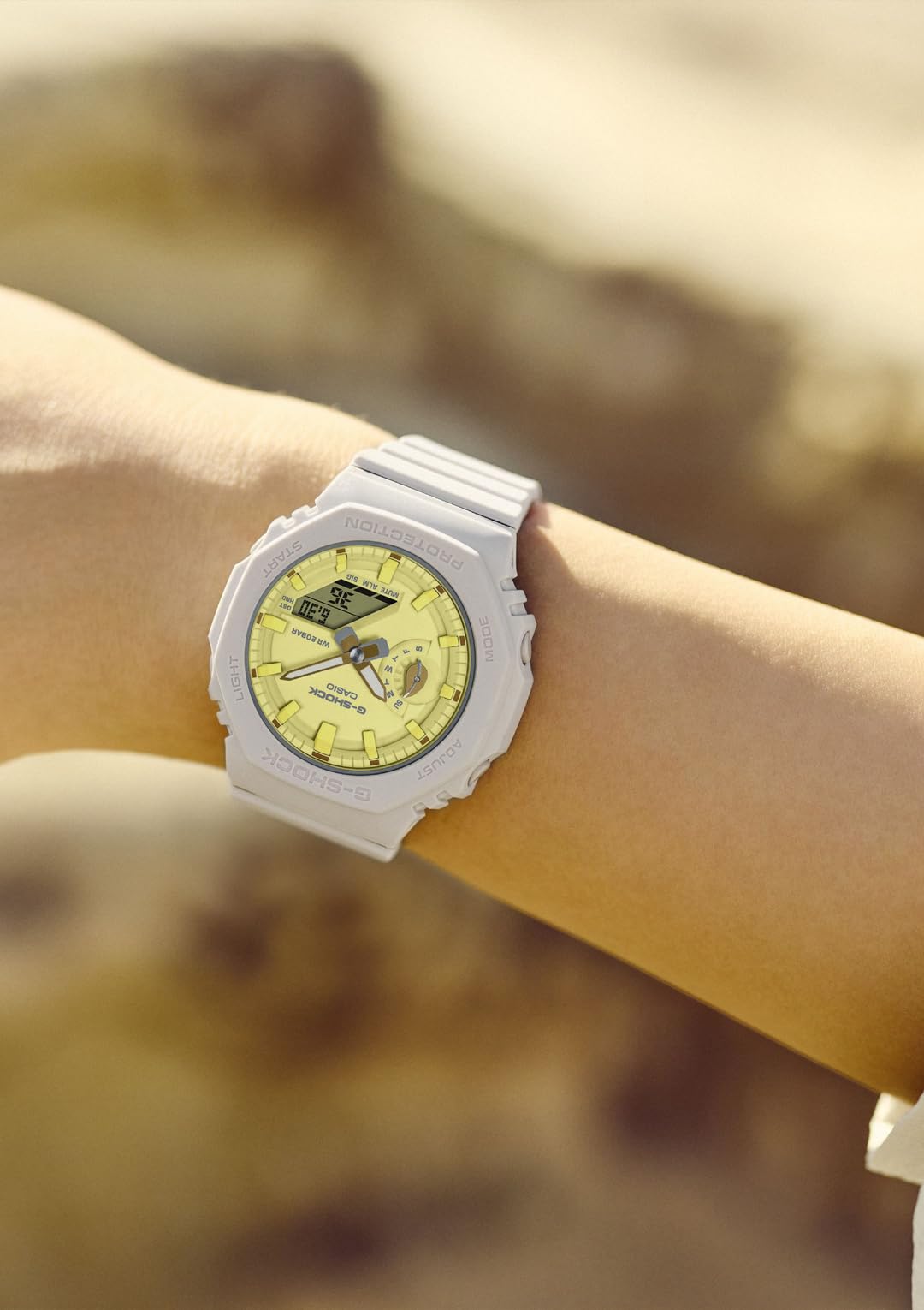 ジーショック [カシオ] 腕時計 【国内正規品】ミッドサイズモデル バイオマスプラスチック採用 GMA-S2100NC-4AJF レディース ベージュ×イエロー - BanzaiHobby