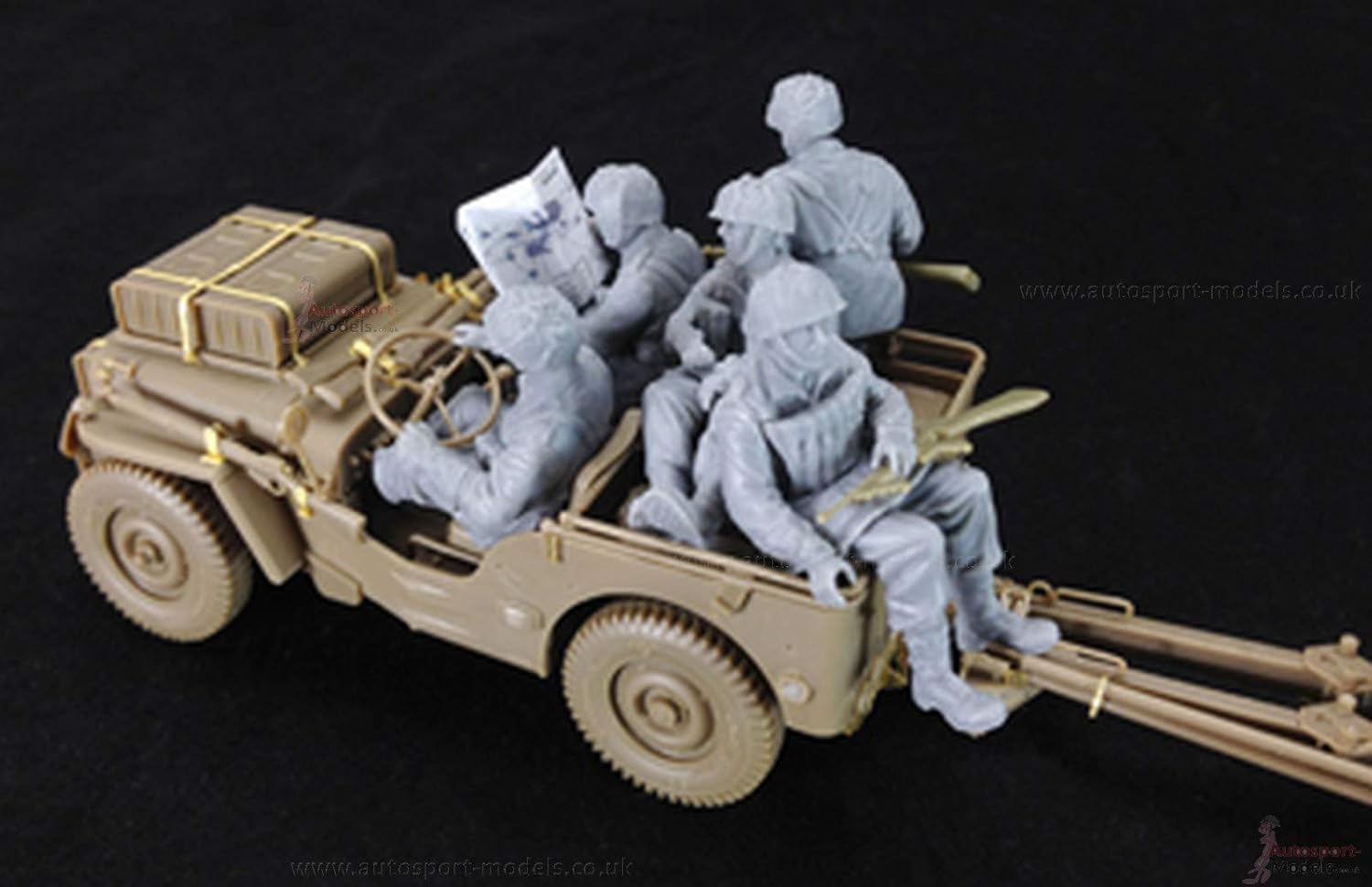 Bronco Models CB35170 1/35 British 6-Pdr Anti-Tank Gun (Airborne) With 1/4 Ton Truck & Crew