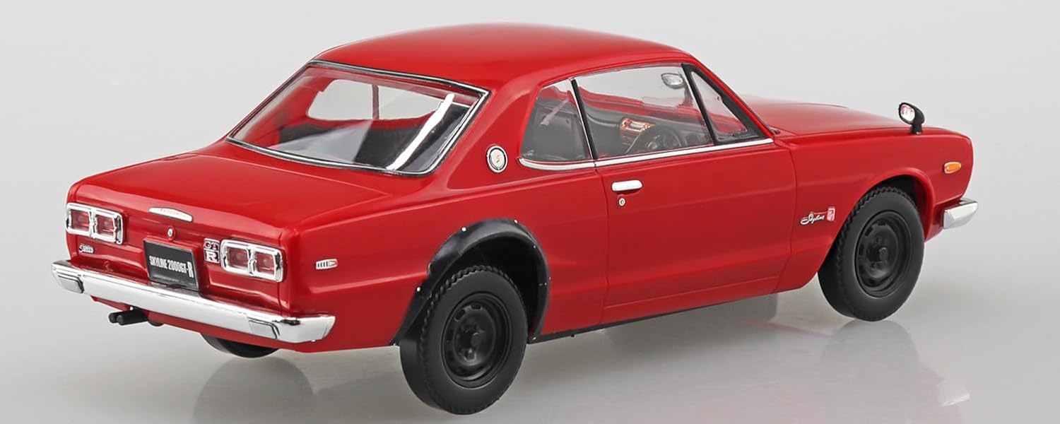 Aoshima 1/32 RakuPla Snap Kit No.16-RD Nissan C10 Skyline 2000GT-R (Red) - BanzaiHobby