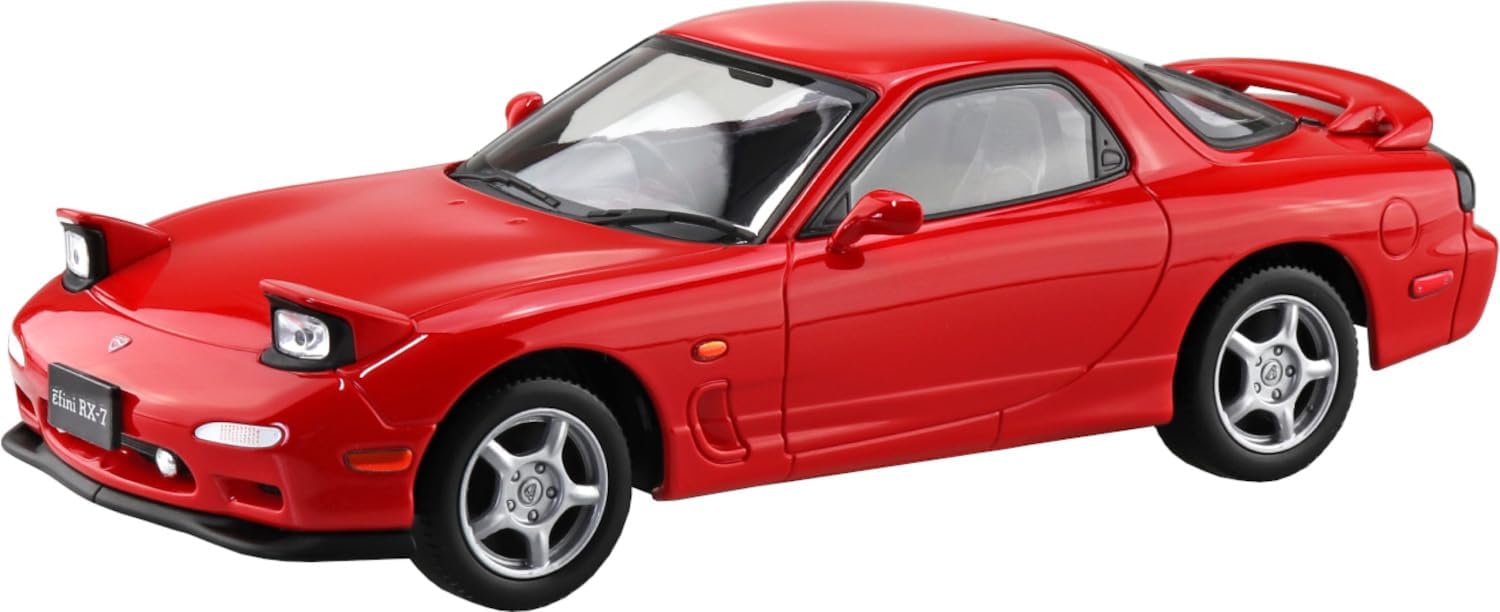 Aoshima 065518 1/32 Bunka Kyozai Raku Plastic Snap Kit No.04-VR Amfini FD3S RX-7 Vintage Red Color - BanzaiHobby