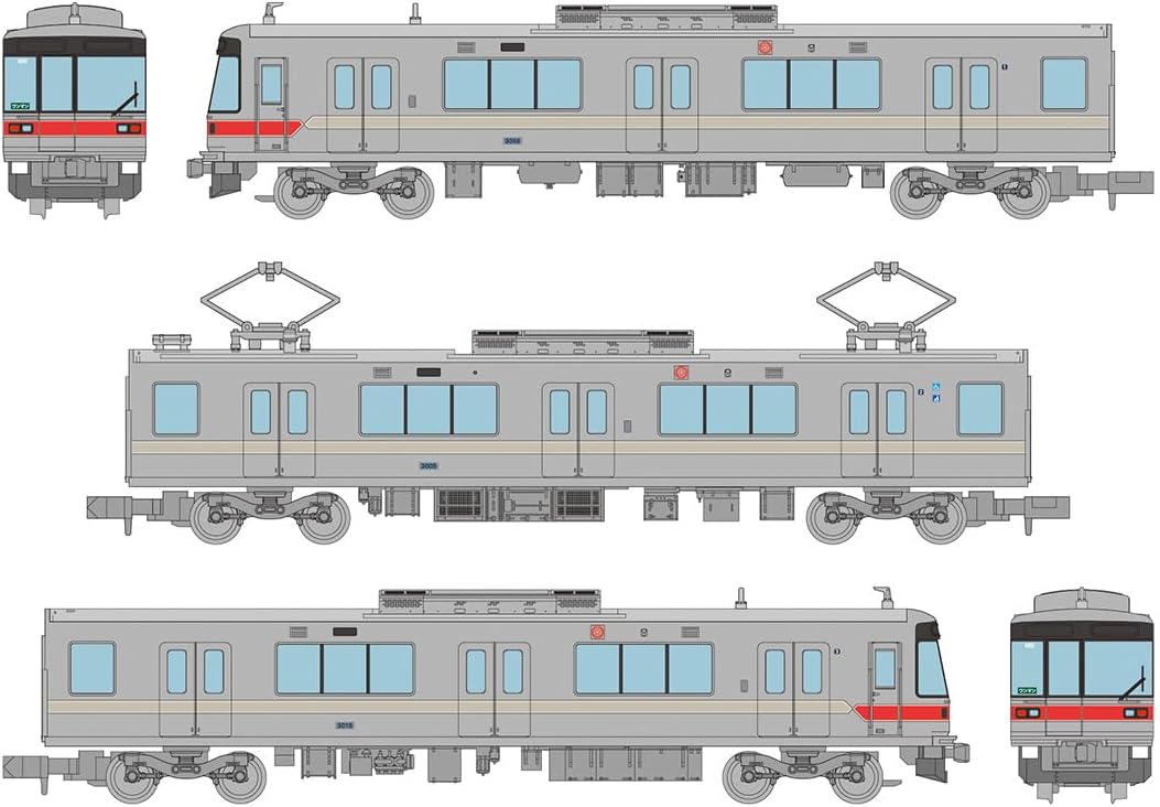 Tomytec Railway Collection Nagano Electric Railway 3000 Series, Set of 3, A - BanzaiHobby