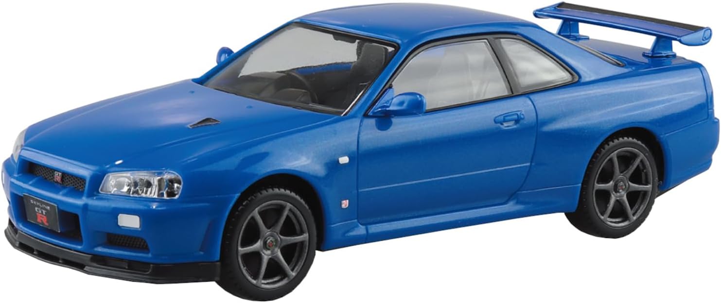 Aoshima 1/32 RakuPla Snap Kit No.12-BB Nissan R34 Skyline GT-R Bayside Blue
