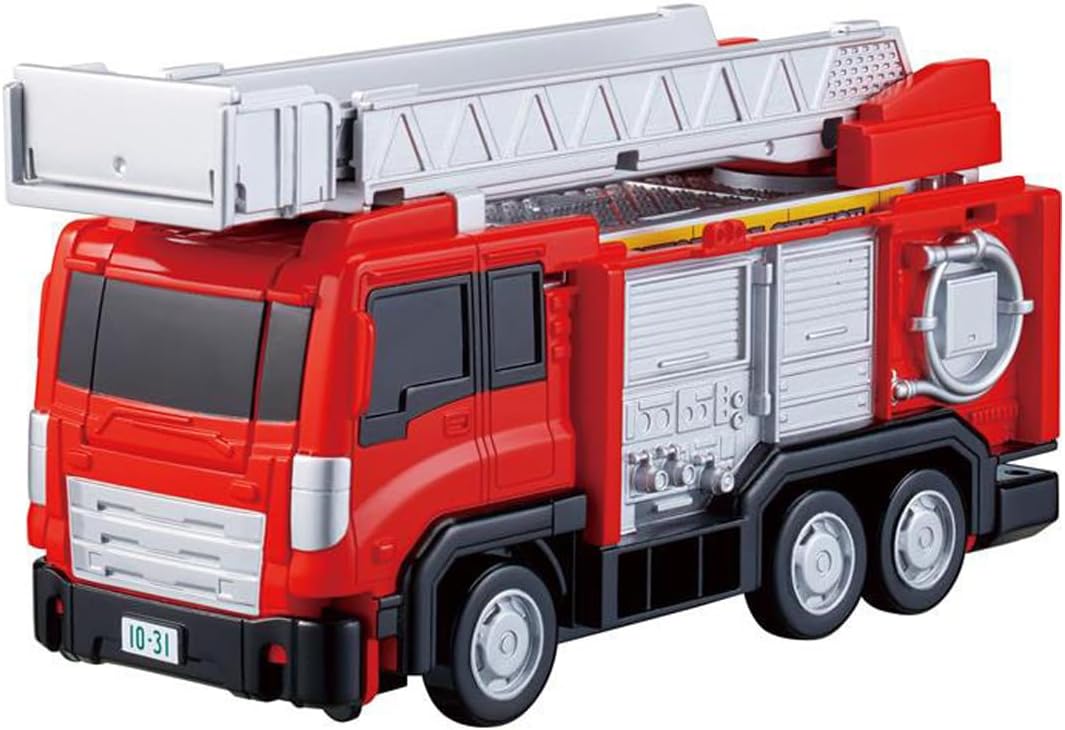 Tomica World Tomica Vehicle Town Transforming Ladder Fire Truck (with Tomica) - BanzaiHobby