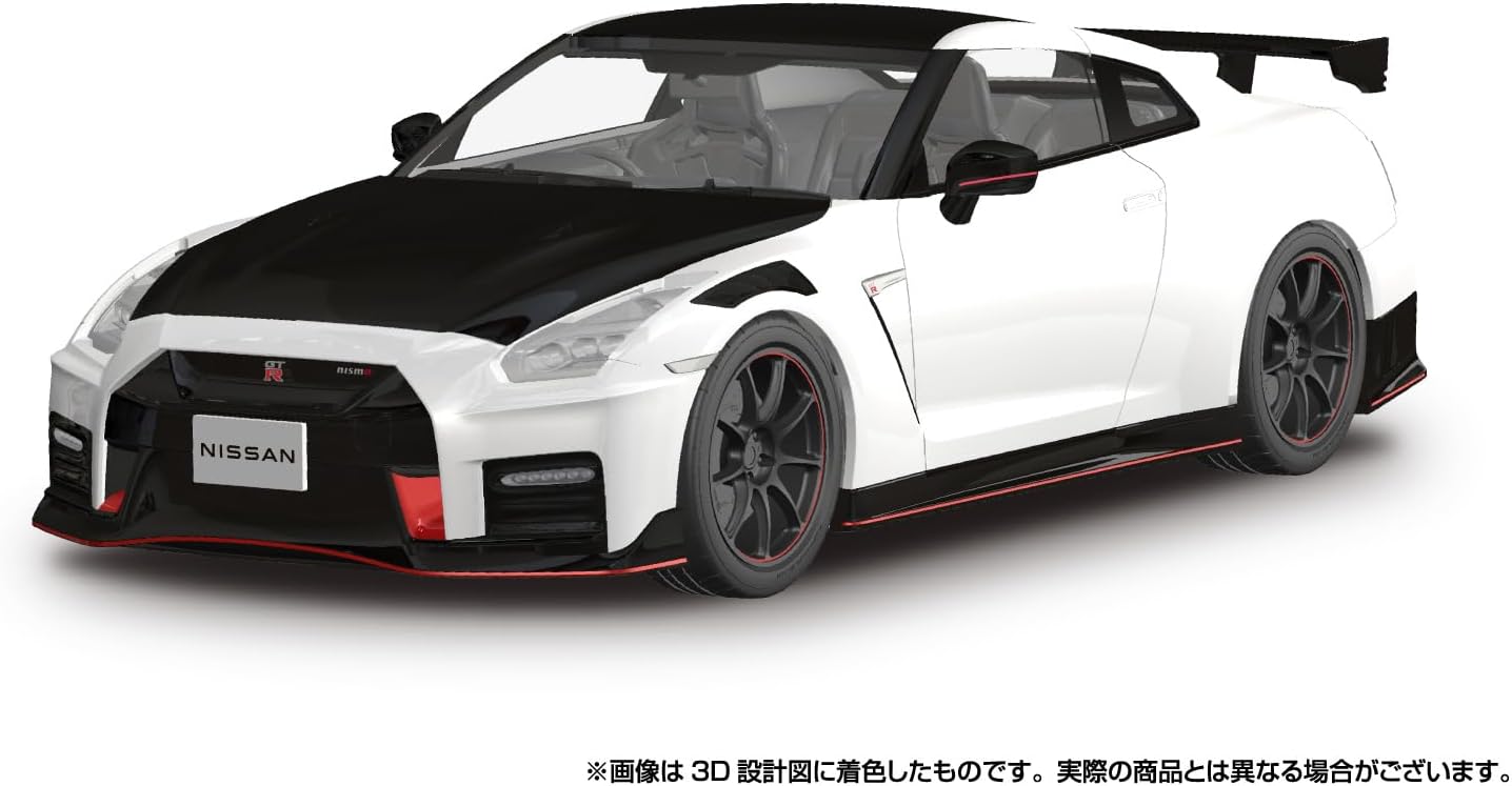 Aoshima 065921 1/24 Raku Plastic Snap Car Series No.02-BW R35 NISSAN GT-R NISMO Special Edition 2022 Brilliant White Pearl