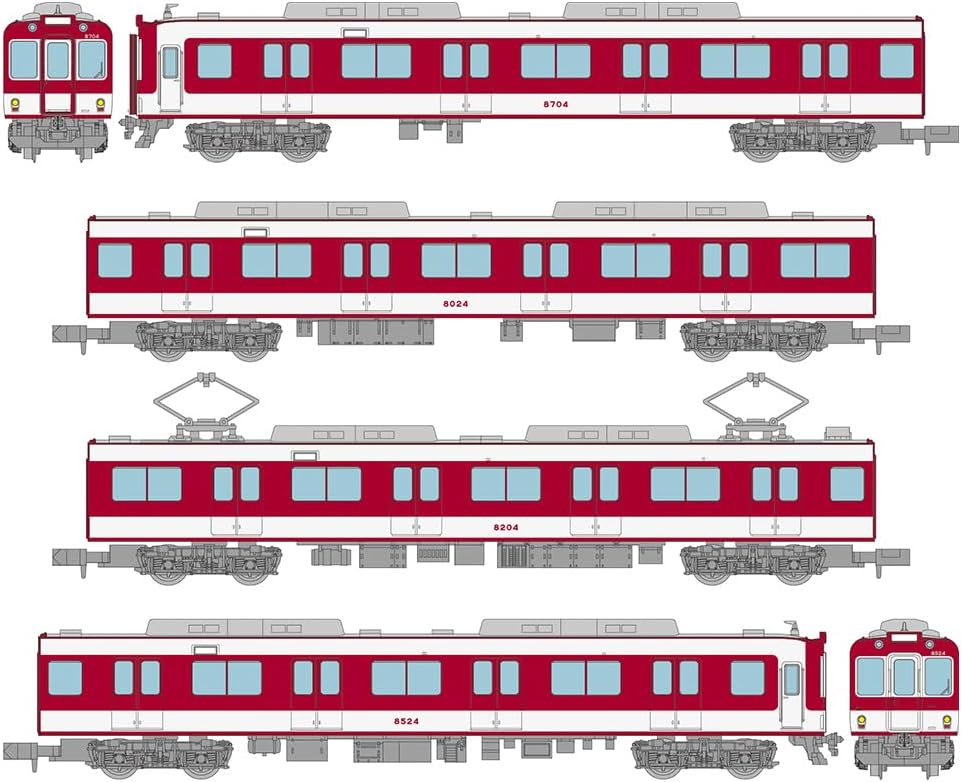 TOMYTEC Railway Collection Kintetsu Railway 8000 Series (Early Model New Paint with Bottom Stripe) 4-Cars Set A