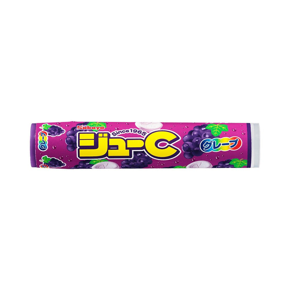 Kabaya Ju C Grape Tablet Ramune Candy, 1 box (10 packs)