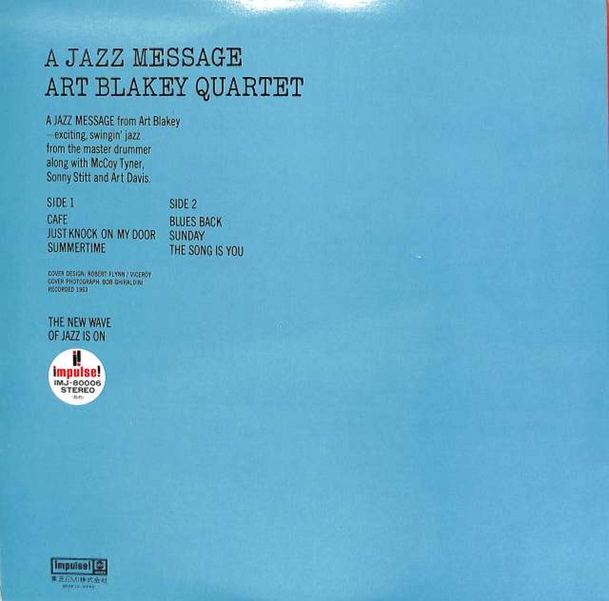 Toshiba EMI Art Blakey Quartet "A Jazz Message" IMJ-80006