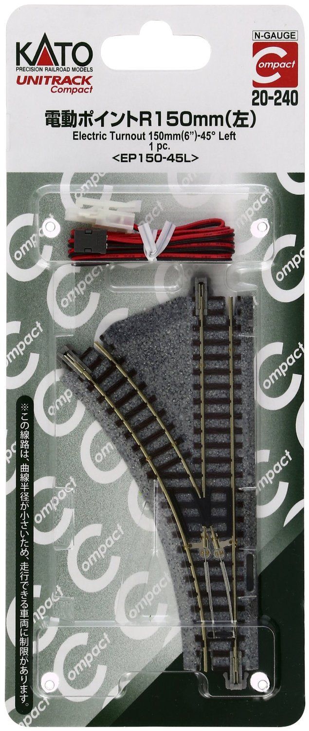KATO 20-240 Electric Turnout Left 150mm/6" 20-240 - BanzaiHobby