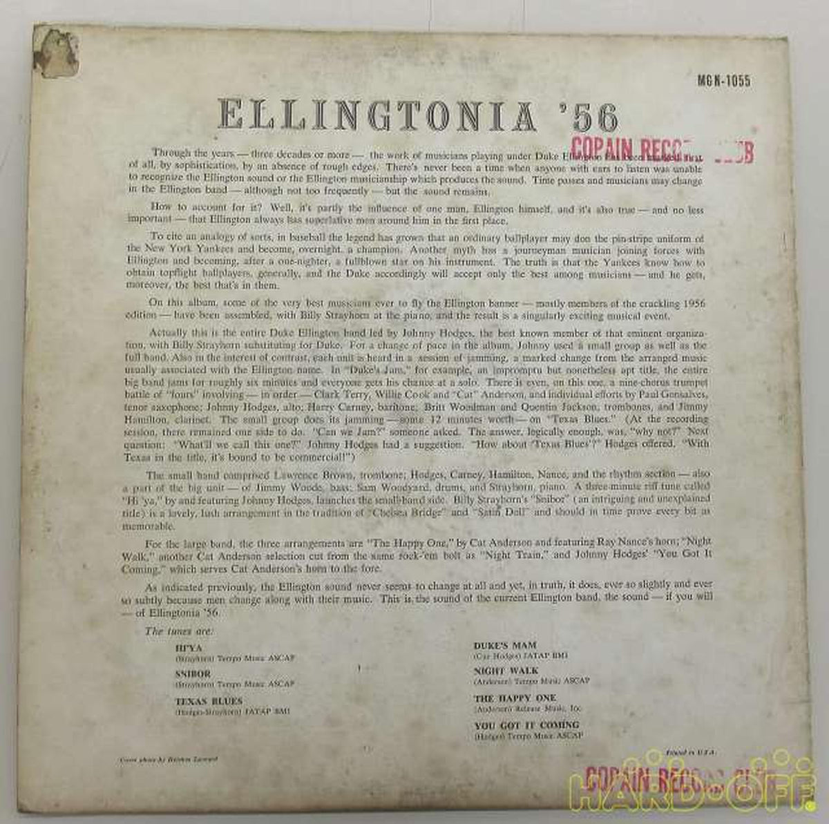 NORGRAN RECORDS JAZZ/fusion ELLINGTONIA56