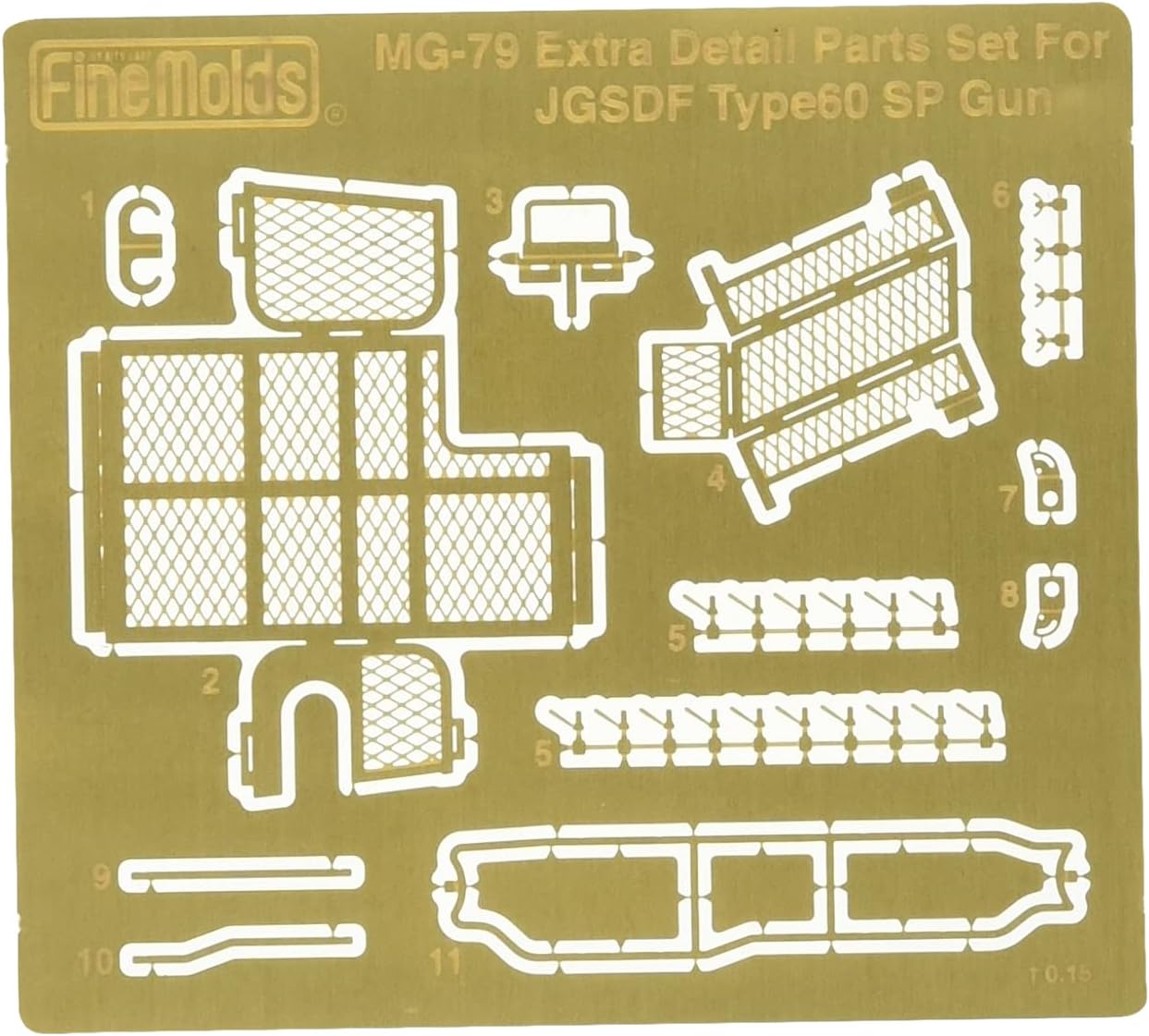 Fine Molds MG79 Extra Detail Parts Set for JGSDF Type 60 Self-propelled Gun Etching Parts