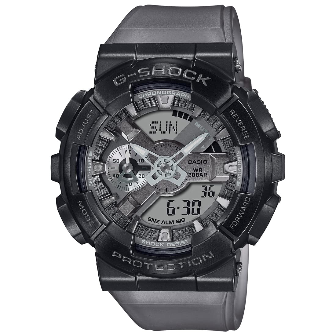 カシオ G-Shock アナログ デジタル ワールドタイムウォッチ, ブラックグレー, ストラップ