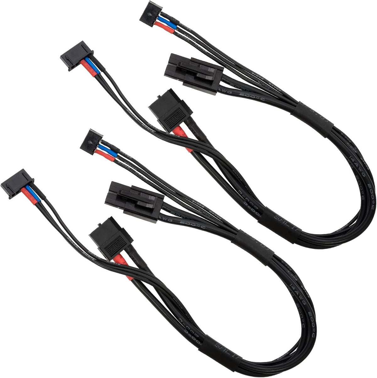 HiTEC HMJ463-2P XT60 to Tamiya-style Connector Cable for 2S (pack of 2) - Hitec Banzai Hobby