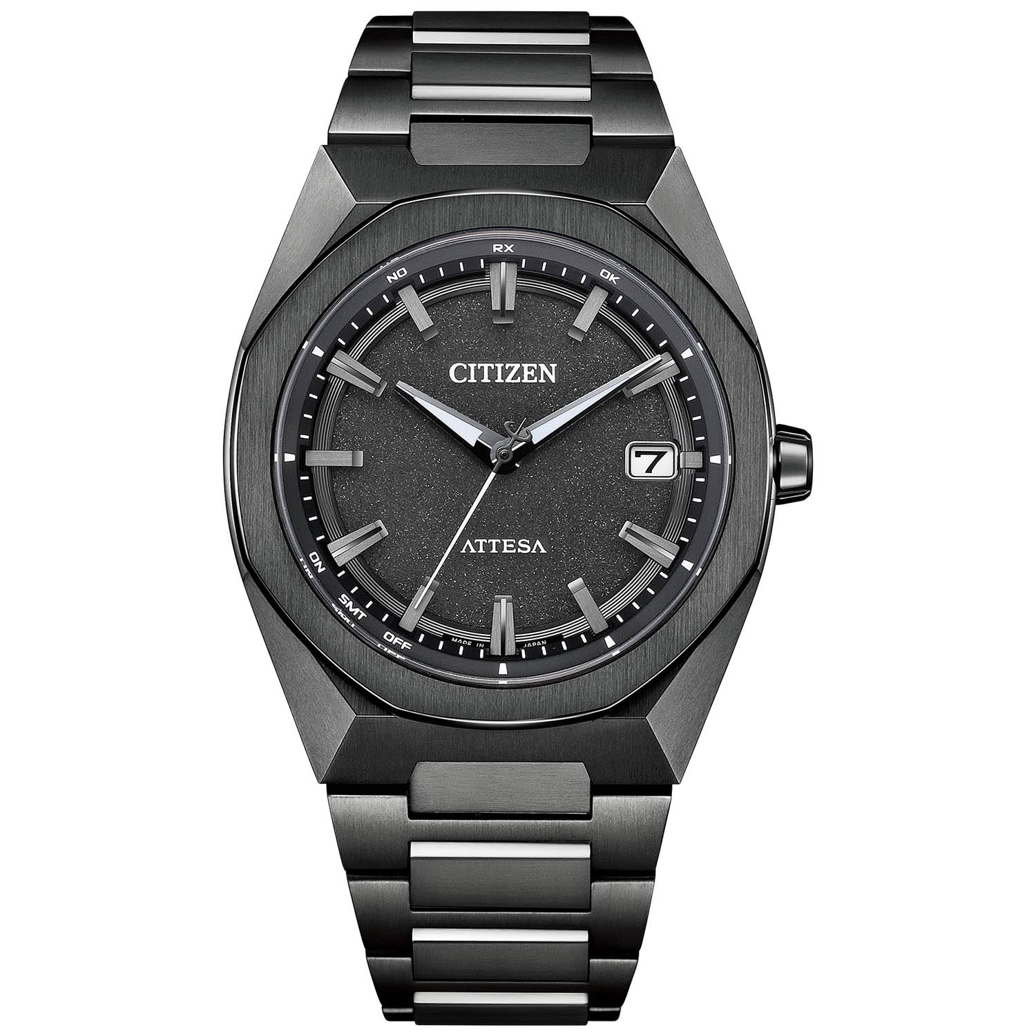[CITIZEN] 腕時計 ATTESA (電波時計/防水/ビジネス) CB3045-61E 八角ベゼル 軽量 チタン シンプル 3針 光発電エコ・ドライブ ACT Line ブラックチタン サファイアガラス メンズ アナログ ブラック 黒 電波ソーラー 日本製 - BanzaiHobby