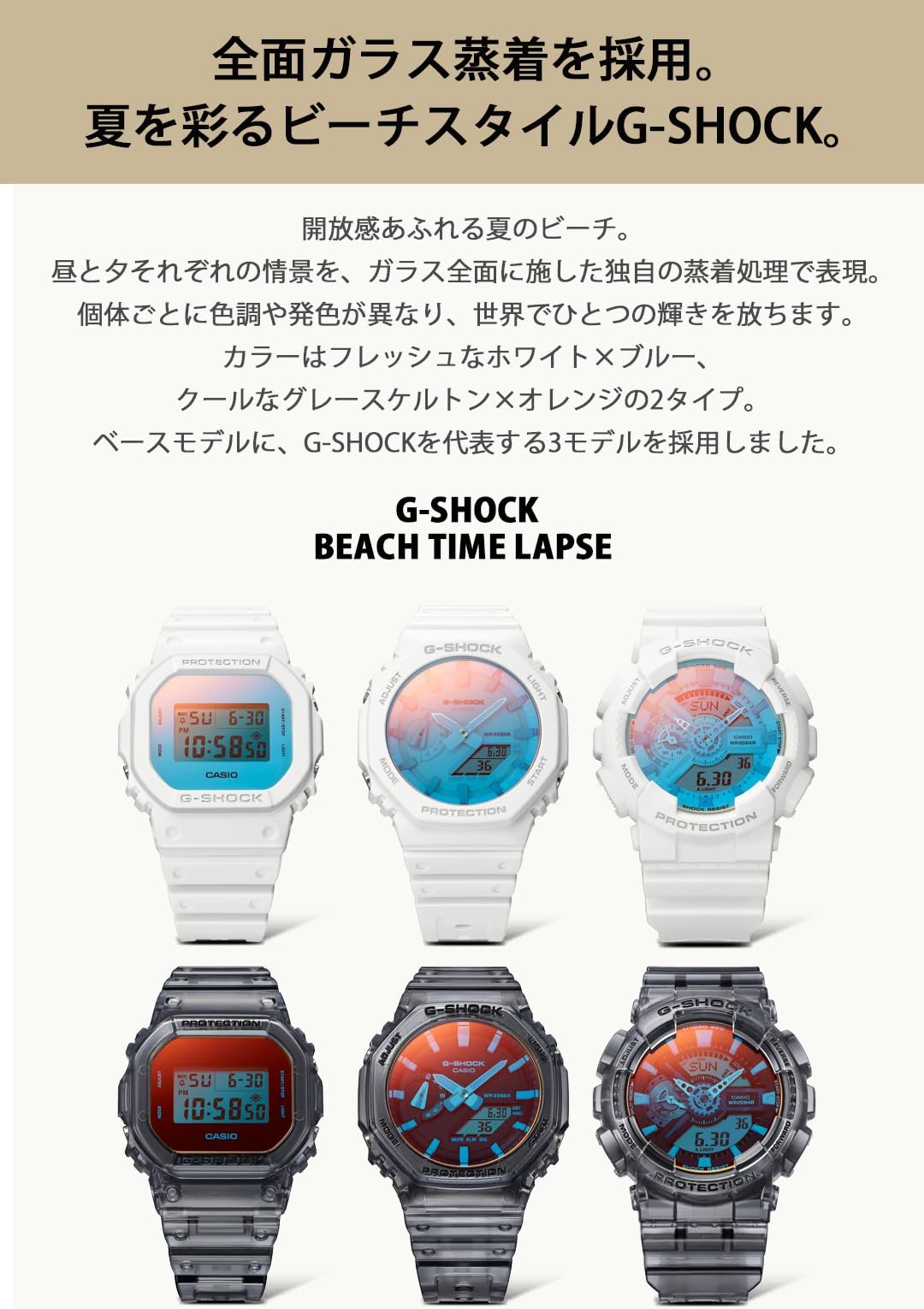 [カシオ] 腕時計 ジーショック 【国内正規品】BEACH TIME LAPSE Series DW-5600TLS-8JF メンズ グレースケルトン