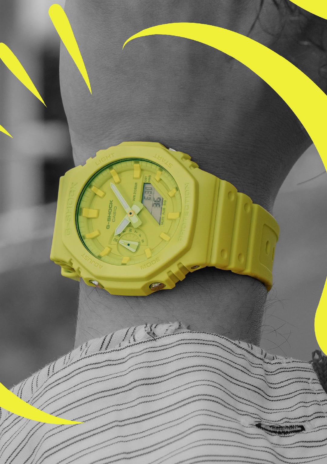 [CASIO(カシオ)] G-SHOCK(ジーショック) 腕時計 【国内正規品】TONE-ONTONE series GA-2100-9A9JF メンズ ヴォルトイエロー - BanzaiHobby