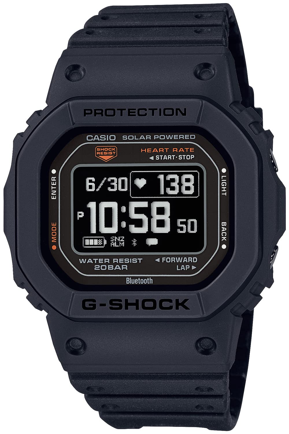[Casio] G-Shock Watch [Domestic Genuine Product] G-SQUAD Heart Rate Monitor with Bluetooth DW-H5600-1JR Men's Black - BanzaiHobby
