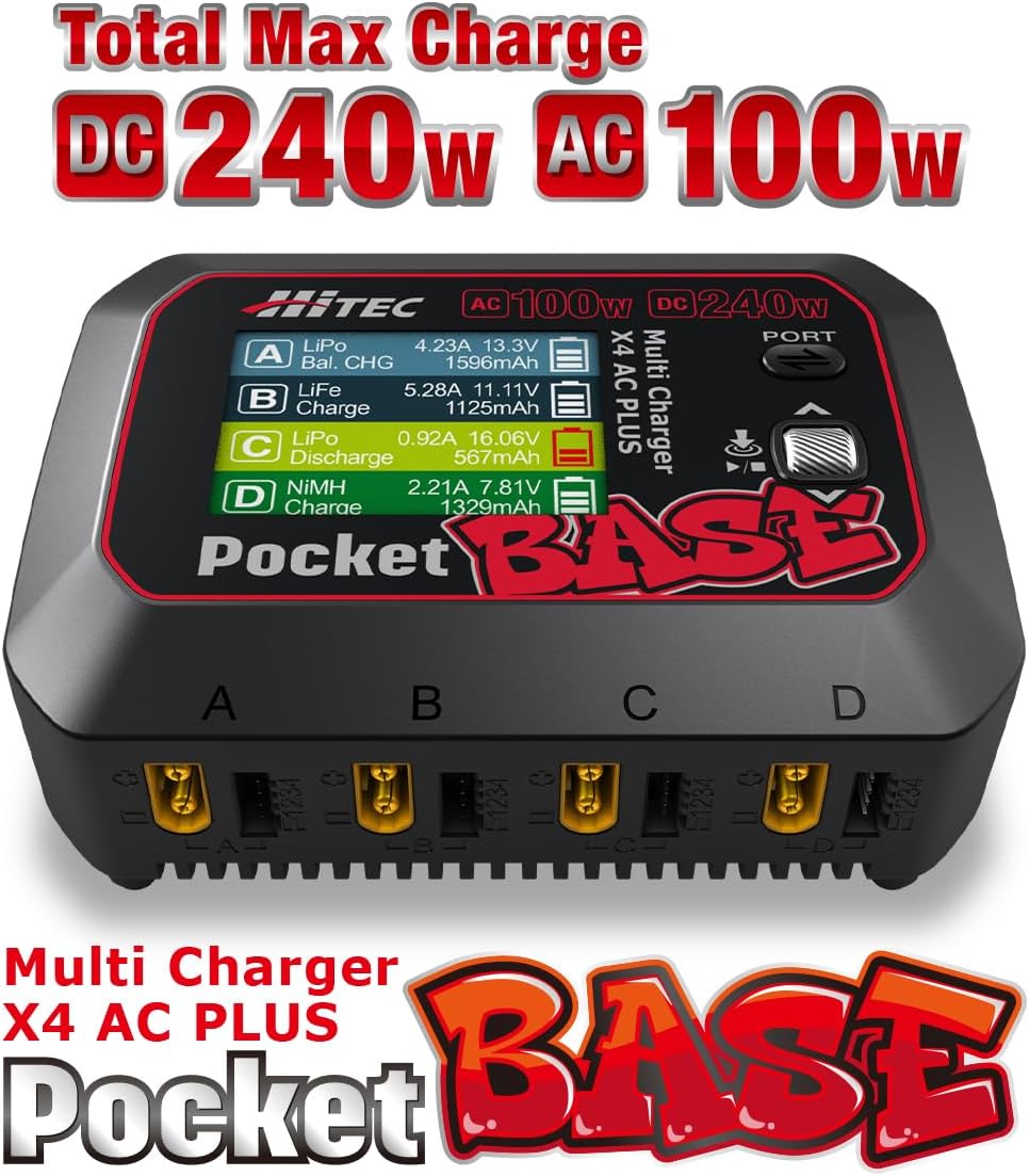 HiTEC 44367 Multi Charger X4 AC PLUS [Pocket BASE]