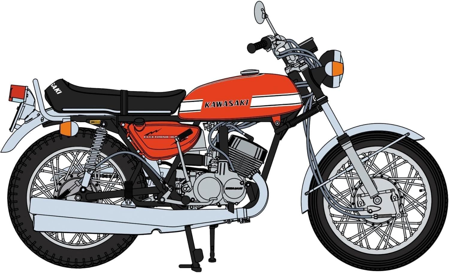Hasegawa 21775 1/12 Kawasaki 500-SS/MACH III (H1A) Red Color (1971) - BanzaiHobby