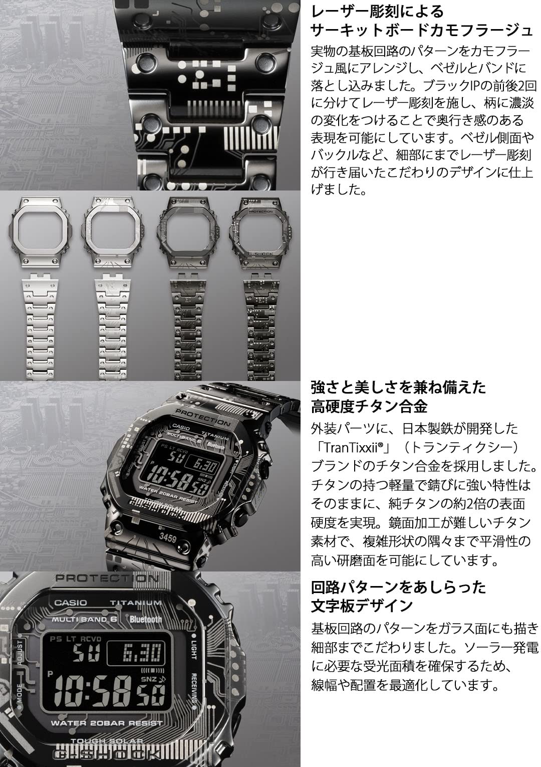 カシオ] 腕時計 ジーショック 【国内正規品】 Bluetooth 搭載 フルメタル 電波ソーラー チタン モデル GMW-B5000TCC-1JR  メンズ ブラック | BanzaiHobby