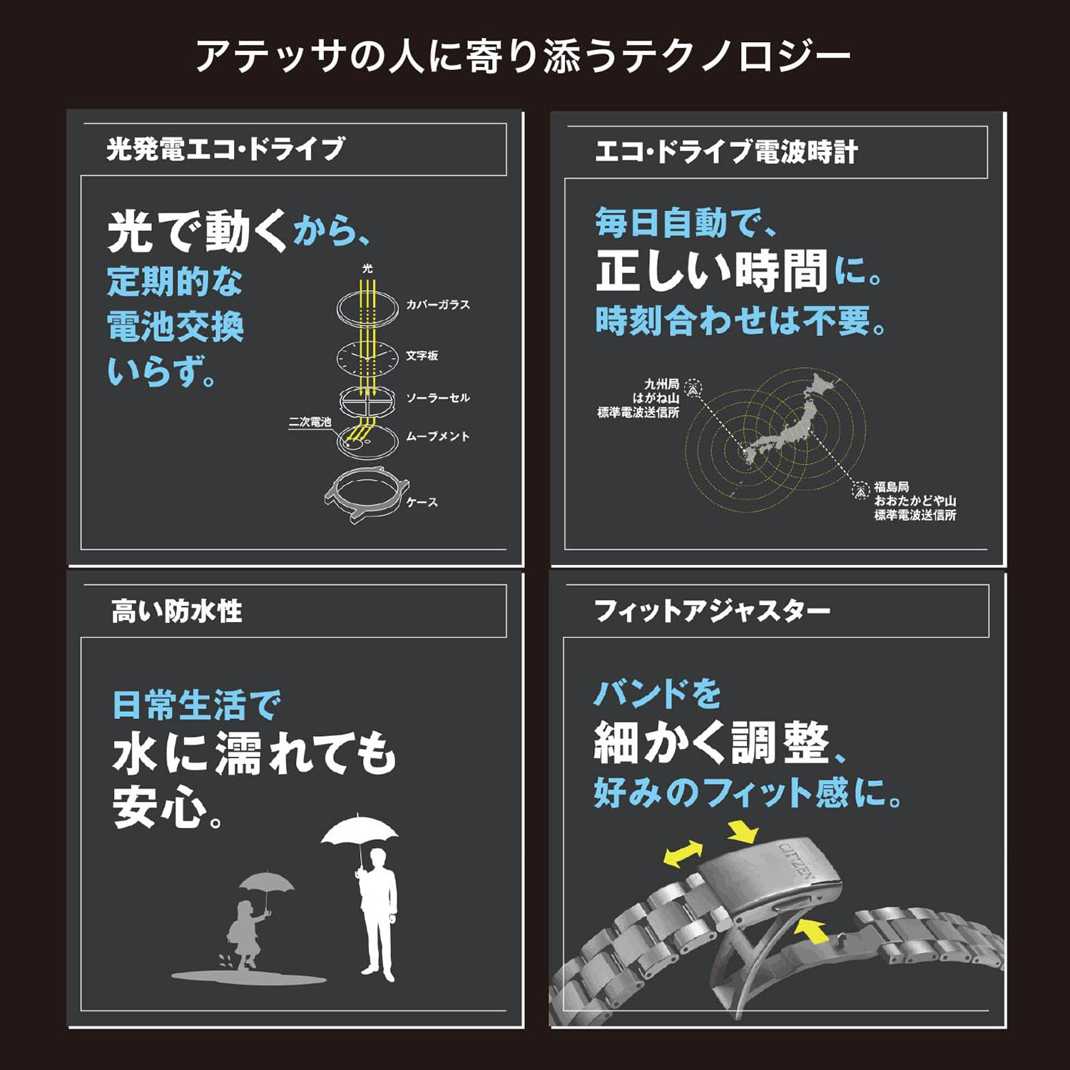 [CITIZEN] 腕時計 ATTESA (電波時計/防水/軽量) AT8244-57E 限定 KIZASHI Collection クロノグラフ チタン 光発電エコ・ドライブ サファイアガラス メンズ ギフト ビジネス アナログ 秒針 シルバー ゴールド ブラック 黒 電波ソーラー - BanzaiHobby