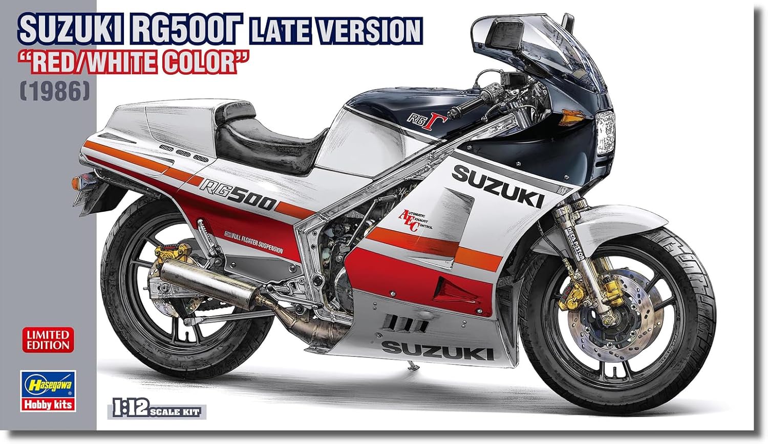 Hasegawa 21764 1/12 Suzuki RG500 Gamma Late Model Red/White Color - BanzaiHobby