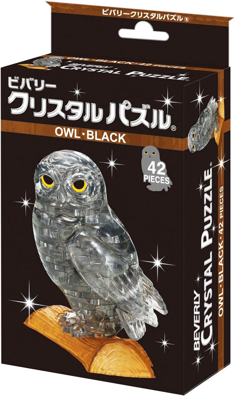 Crystal Puzzle Owl Black
