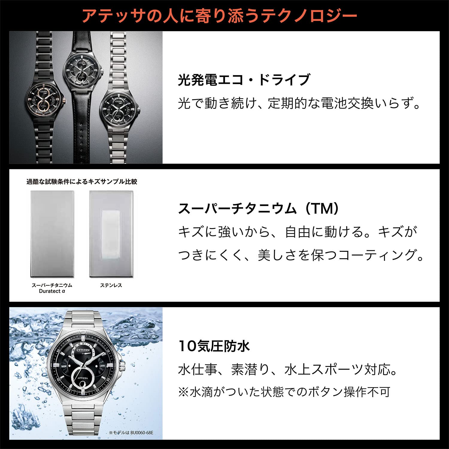 [CITIZEN] 腕時計 シチズン ATTESA アテッサ メンズ BU0060-68E - BanzaiHobby