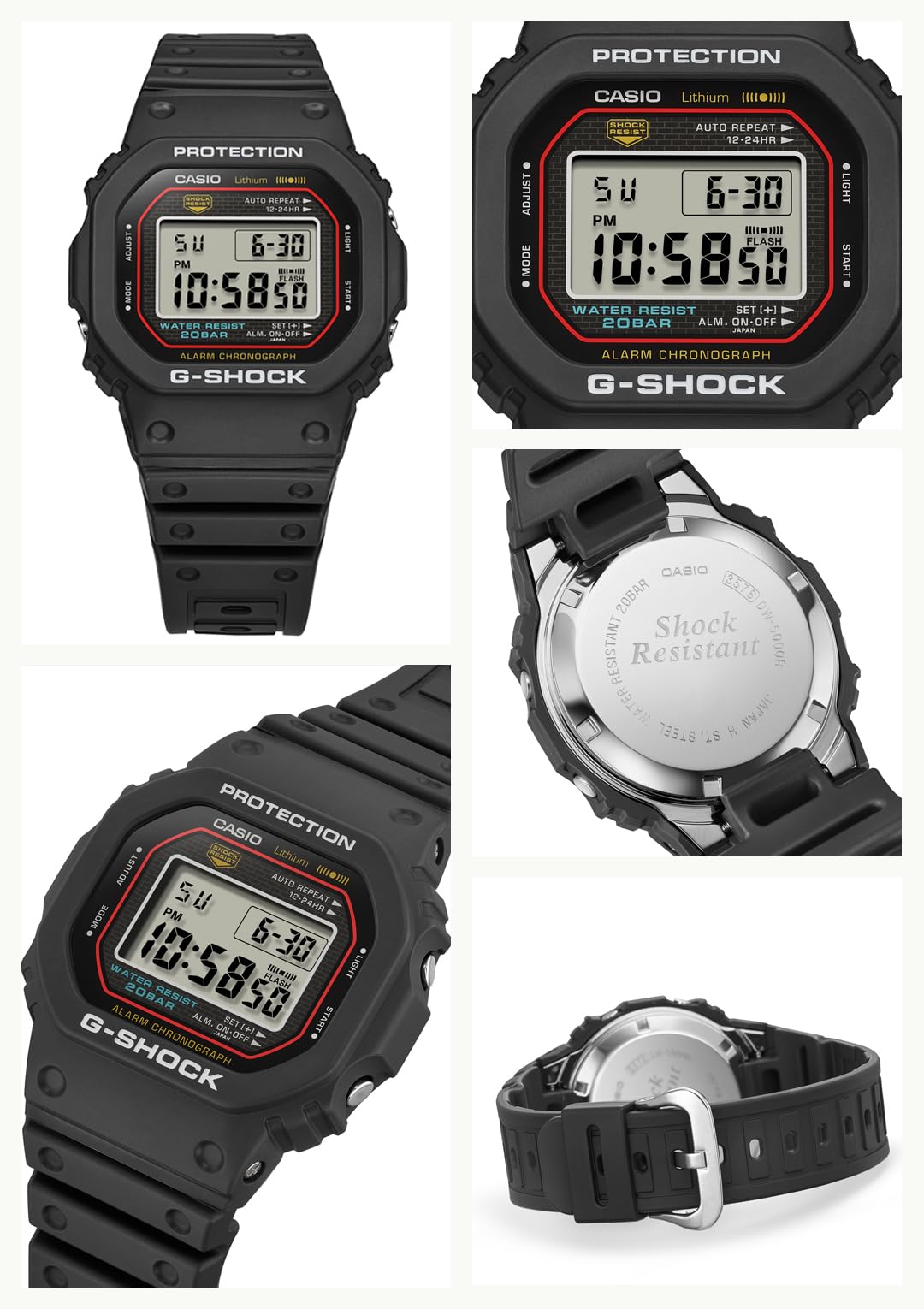 [カシオ] 腕時計 ジーショック 【国内正規品】 初代G-SHOCK復刻モデル バイオマスプラスチック採用 DW-5000R-1AJF メンズ ブラック - BanzaiHobby