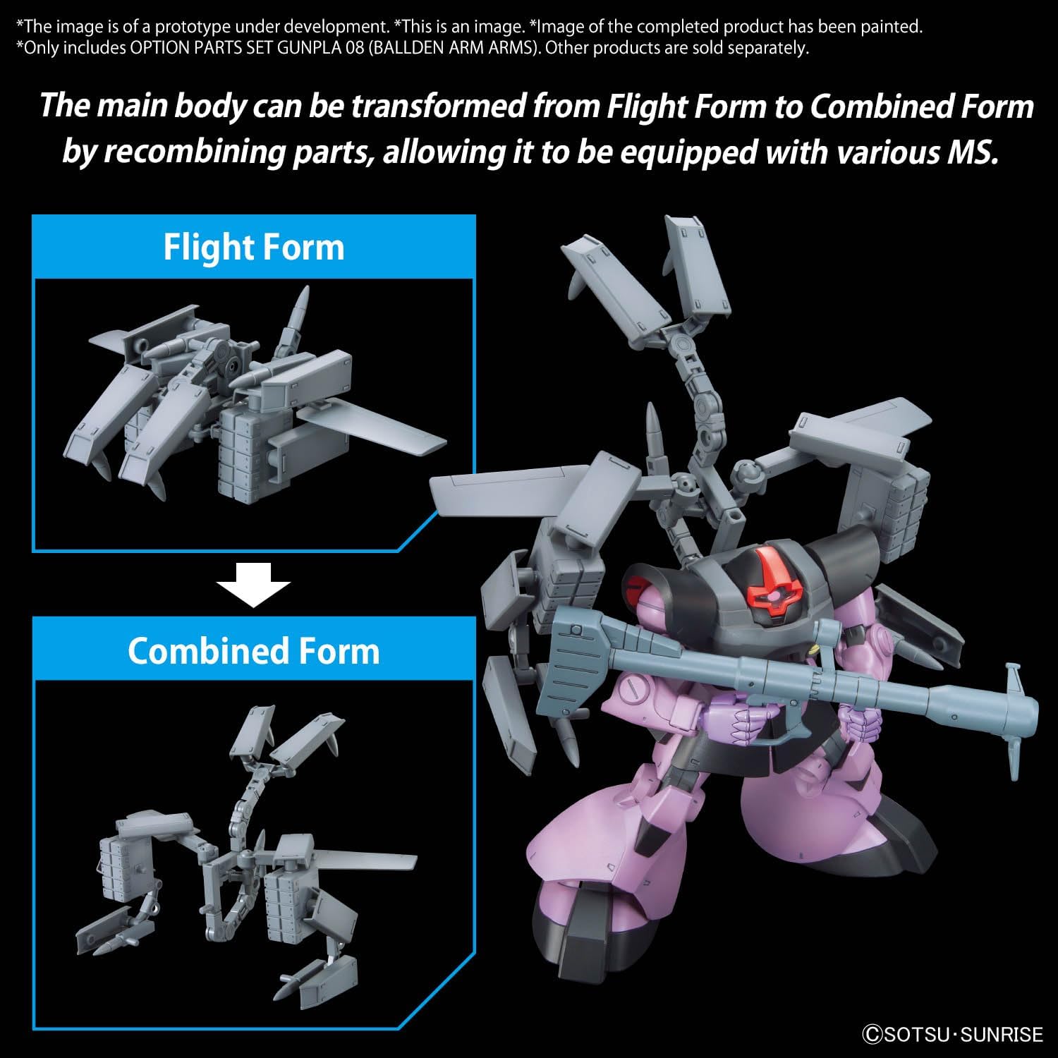 Bandai 1/144 Option Parts Set Gunpla 08 (Bolden Arm Arms)