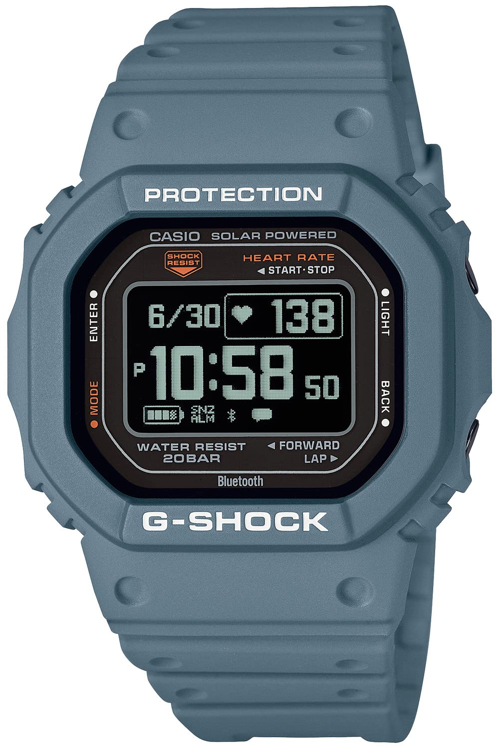 [Casio] G-Shock Watch [Domestic Genuine Product] G-SQUAD Heart Rate Monitor with Bluetooth DW-H5600-2JR Men's Pale Blue - BanzaiHobby