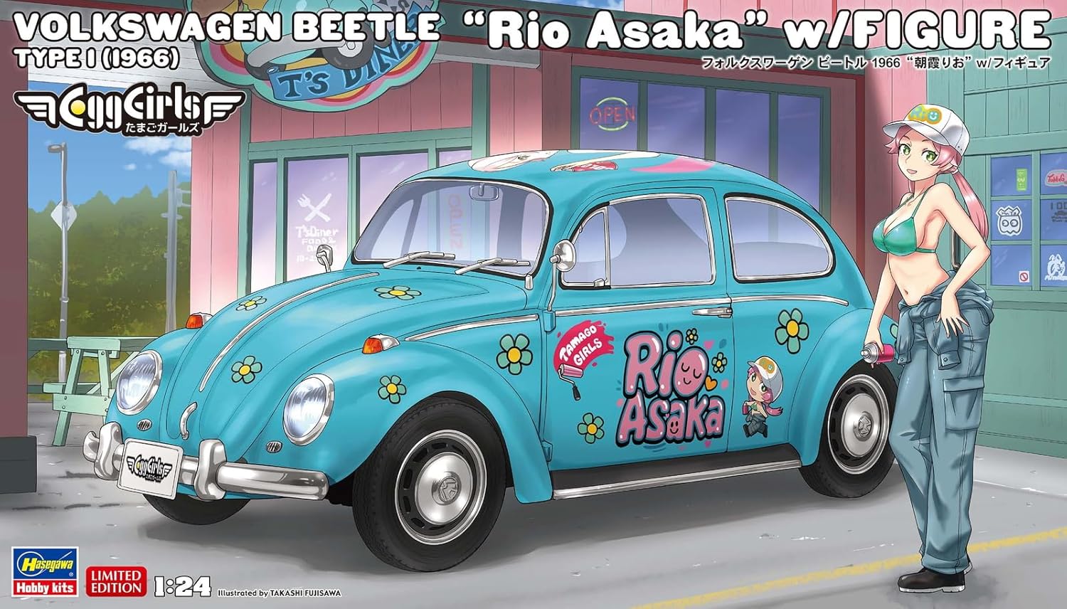 Hasegawa SP665 1/24 Volkswagen Beetle 1966 Rio Asaka w/Figure
