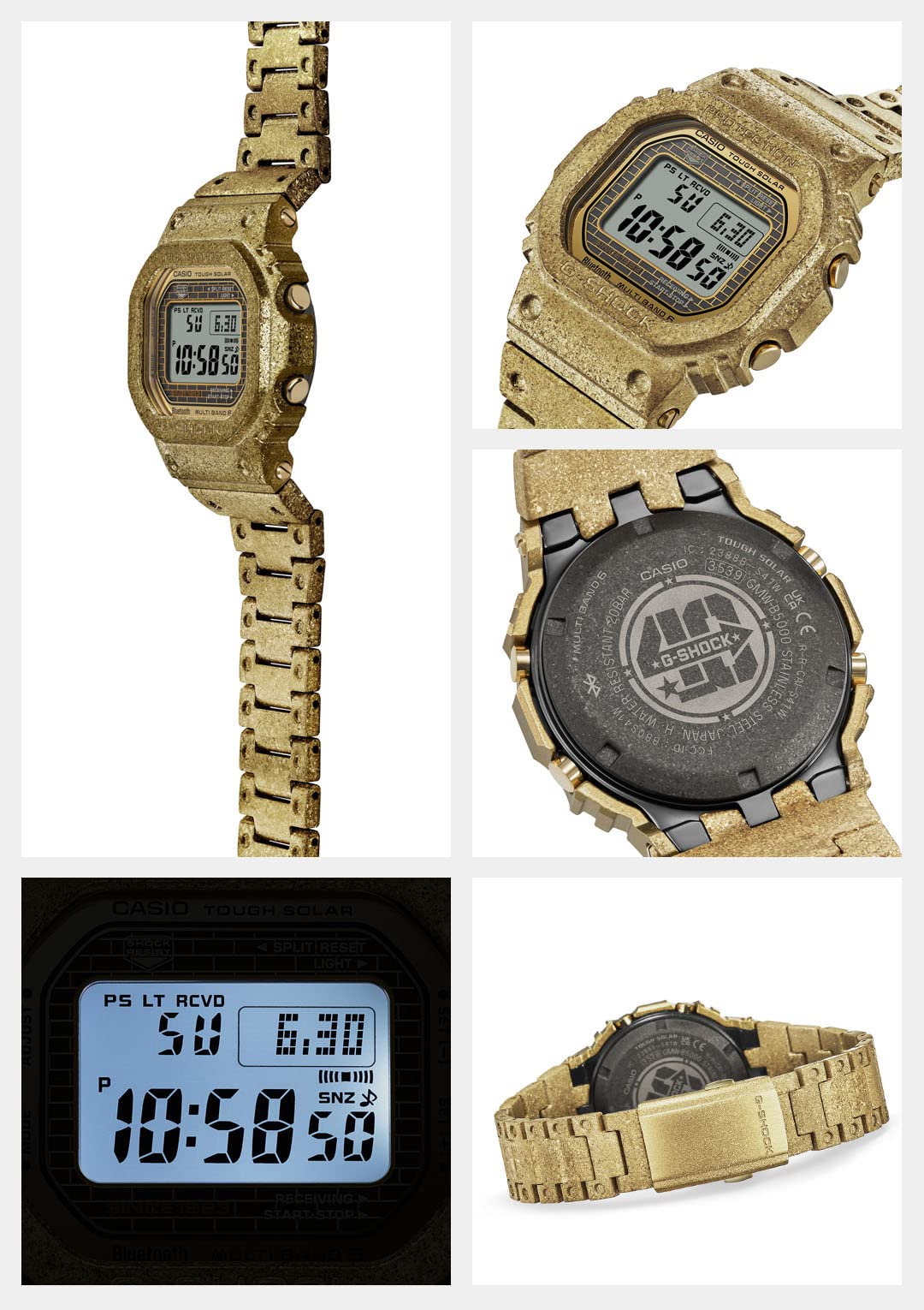 [Casio] G-SHOCK Bluetooth Watch Full Metal Radio Solar G-SHOCK 40th Anniversary RECRYSTALLIZED SERIES GMW-B5000PG-9JR Men's Gold - BanzaiHobby