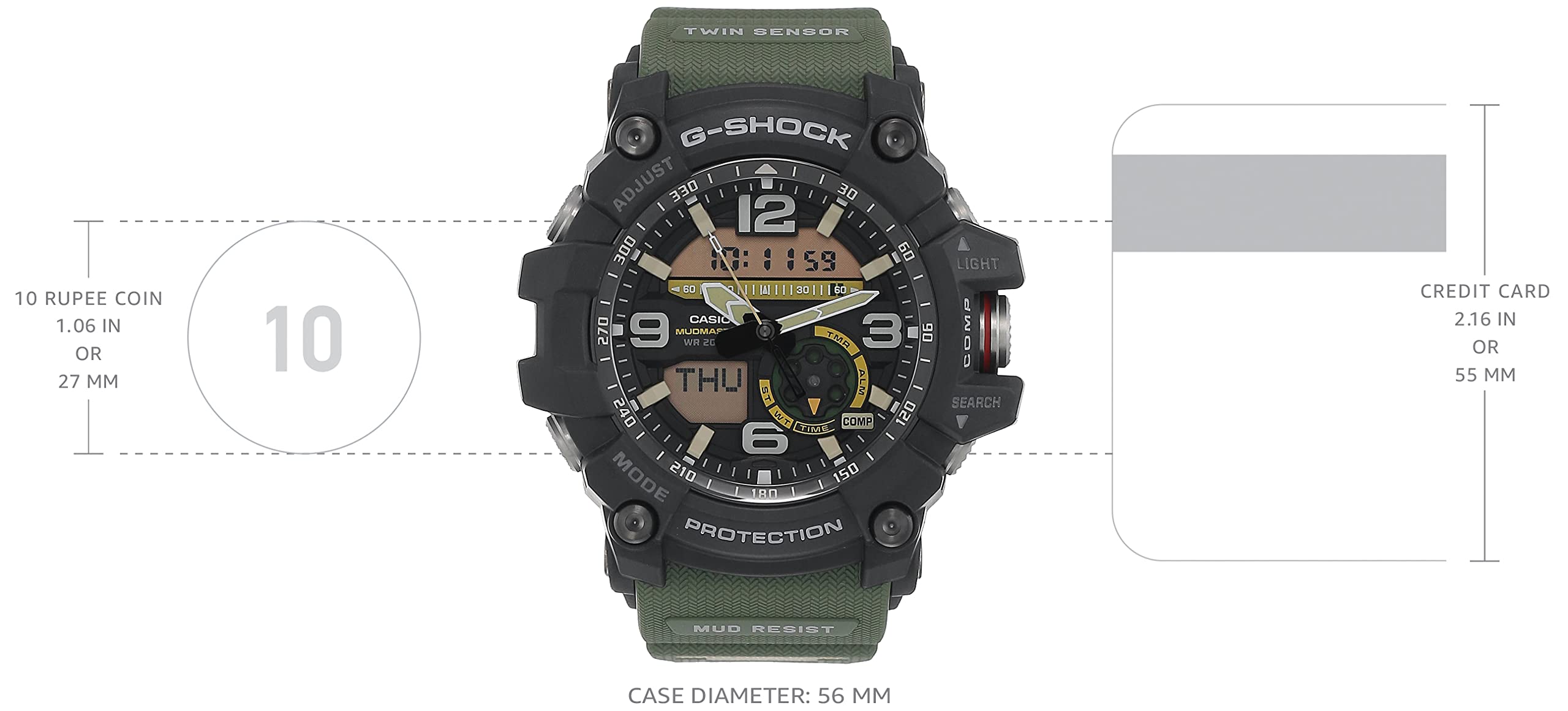 CASIO(カシオ) G-SHOCK マッドマスター MUDMASTER アナデジ　GG-1000-1A3　/　GG-1000-1A3DR　海外モデル (国内品番　GG-1000-1A3JF　と同型) 男性用 メンズ [並行輸入品]