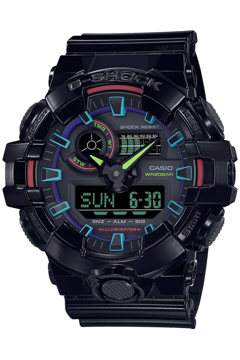 [Casio] G-Shock-Uhr [Inländisches Originalprodukt] Virtual Rainbow: Gamer's RGB-Serie GA-700RGB-1AJF Herren Schwarz – BanzaiHobby