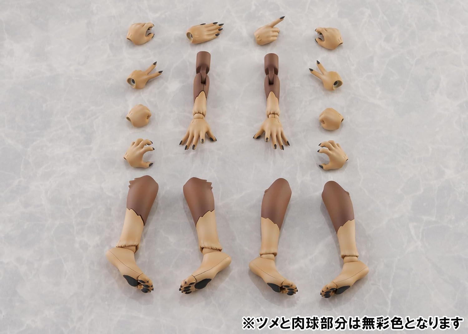 Aoshima KO-02RJW KEMOPLA Arm and Leg Parts Set 01 (Japanese Wolf Color)